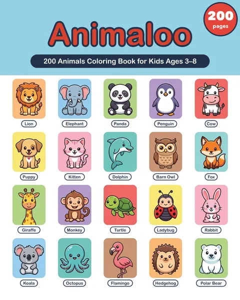 Animaloo printable coloring book