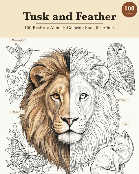 Tusk and Feather printable coloring book