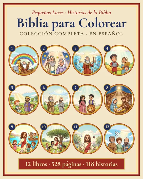 Pequeñas Luces — Biblia para colorear (12 libros) printable coloring book