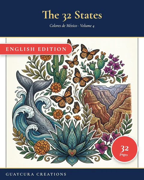The 32 Mexican States printable coloring book