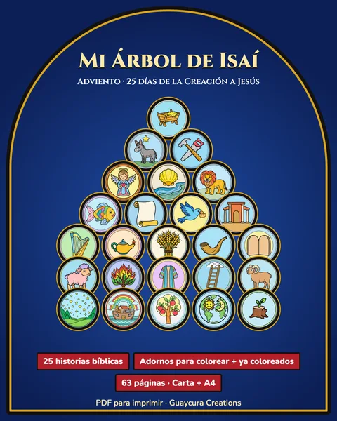 Jesse Tree Advent Pack (Spanish edition) printable coloring book