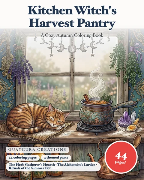 Kitchen Witch's Harvest Pantry printable coloring book