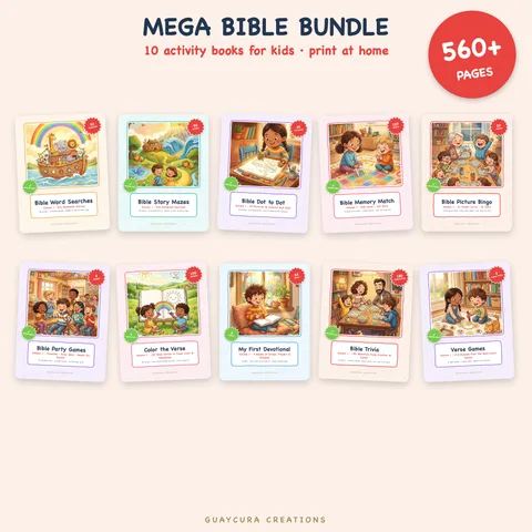 Sunday School Activities — Mega Bible Activity Bundle printable coloring book