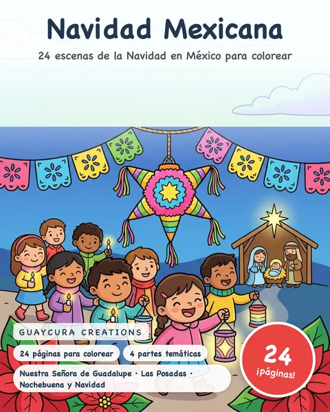 Navidad Mexicana printable coloring book
