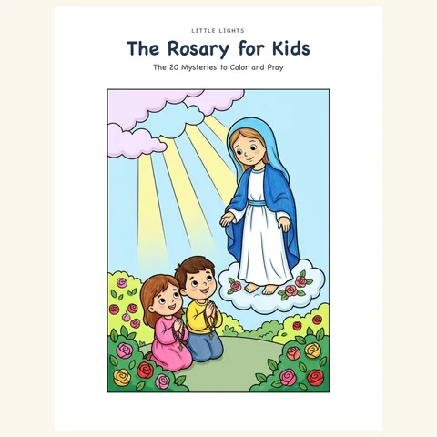 The Rosary for Kids (English edition) printable coloring book
