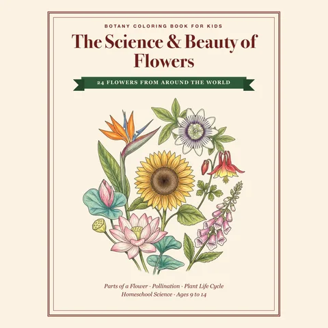 The Science & Beauty of Flowers printable coloring book