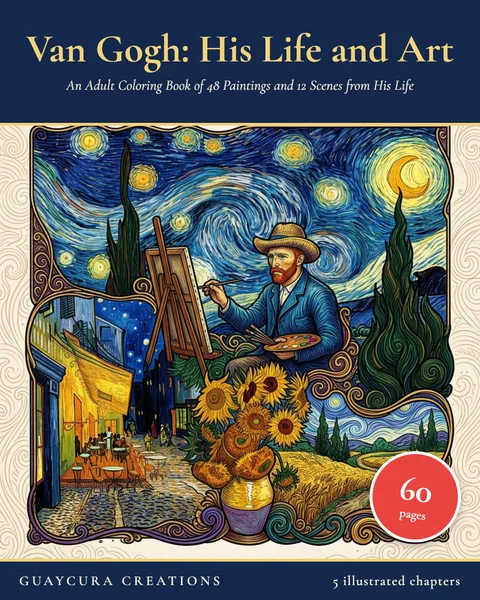 Van Gogh: His Life and Art printable coloring book