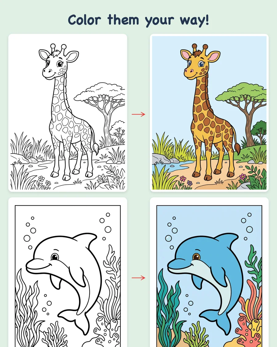 Animaloo — colored examples