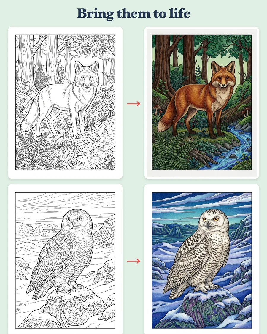 Tusk and Feather — colored examples