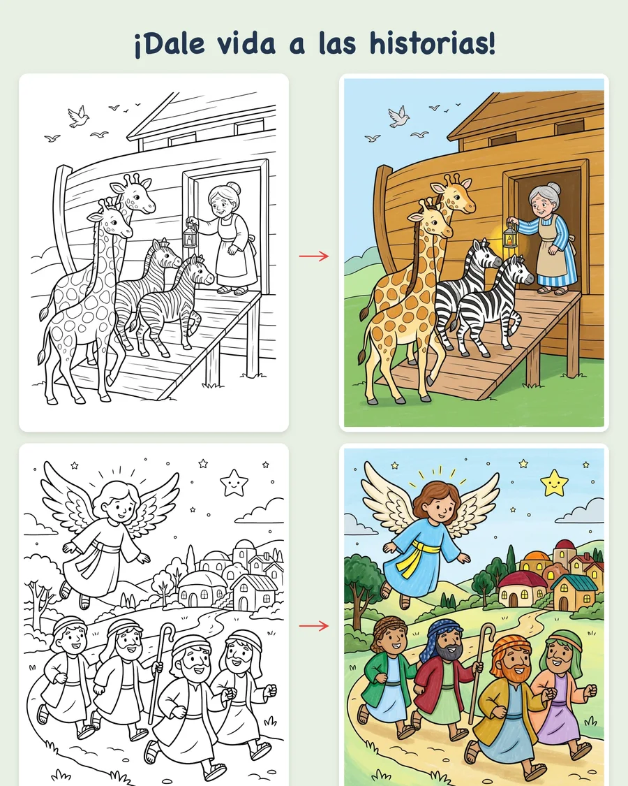 Pequeñas Luces — Biblia para colorear (12 libros) — etsy 03 colored