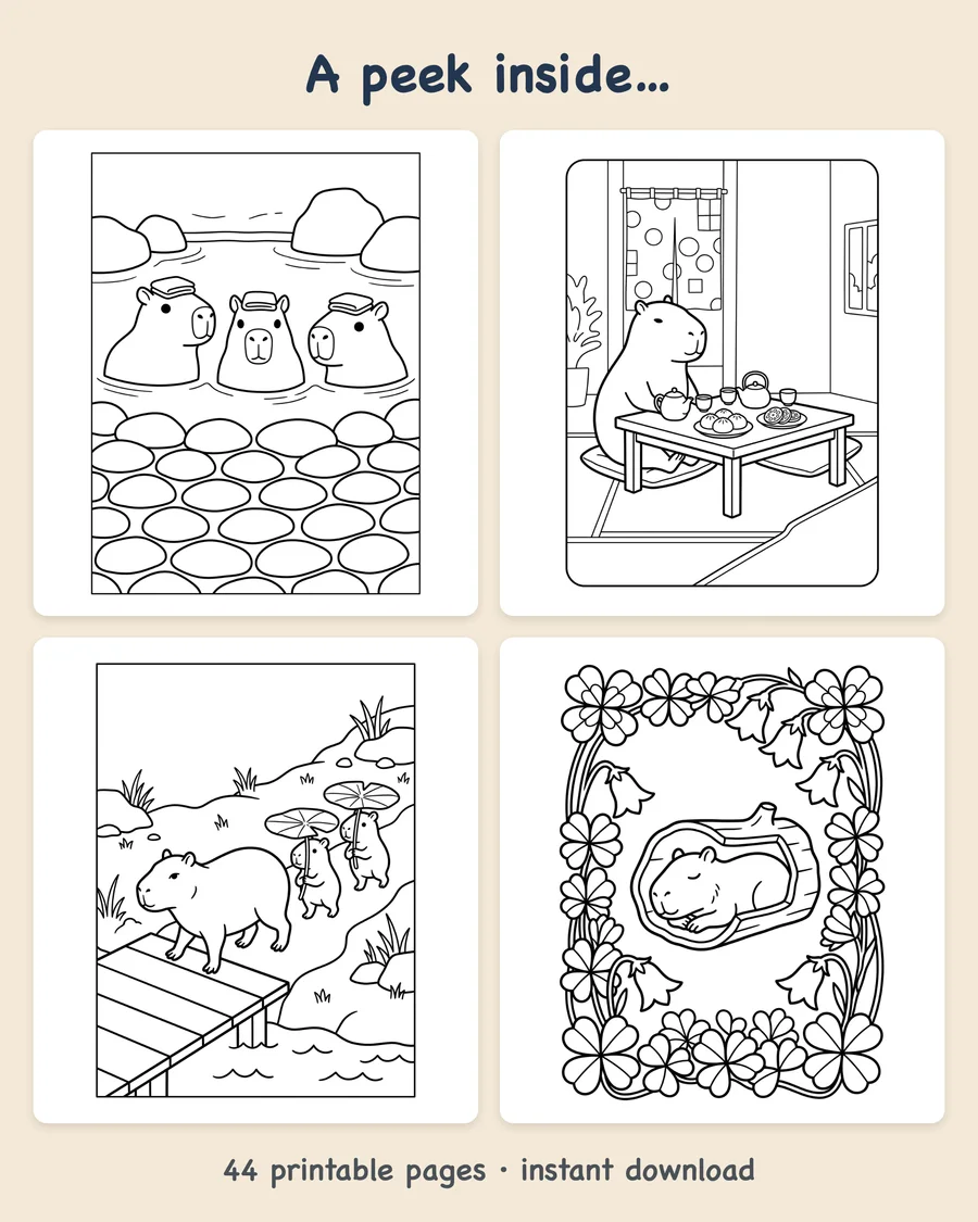 Capybara Calm Days — preview grid