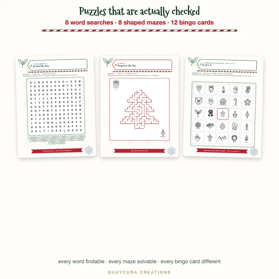 Christmas Party Games — 100+ Activities — etsy 03 puzzles