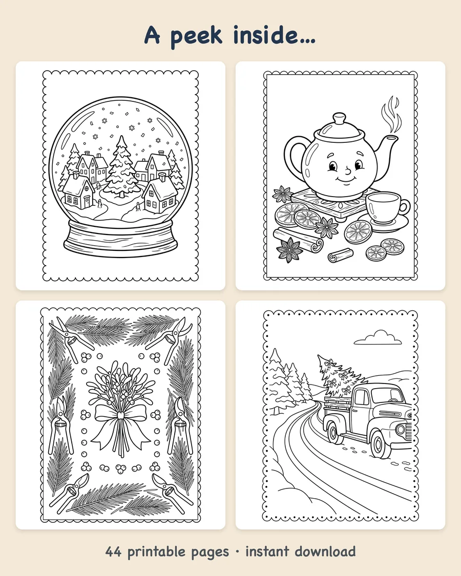 Color & Mail Christmas Postcards — preview grid