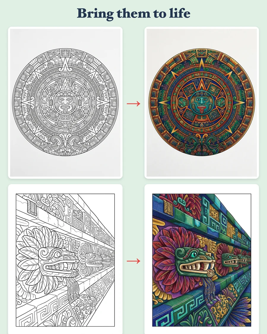 Roots of Mesoamerica — colored examples