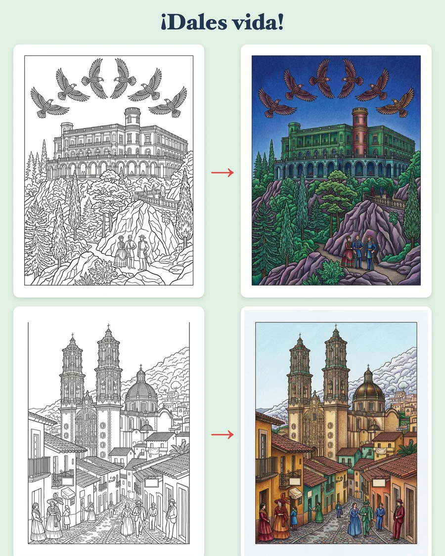 Épocas de la Historia — colored examples