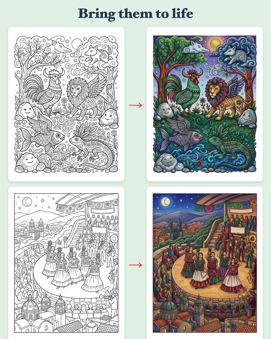 Fiestas, Folklore & Legends — colored examples