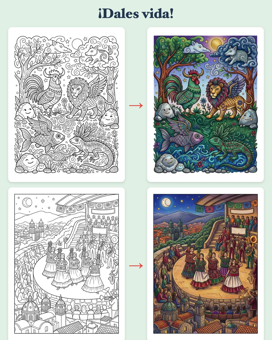 Fiestas, Folclor y Leyendas — colored examples