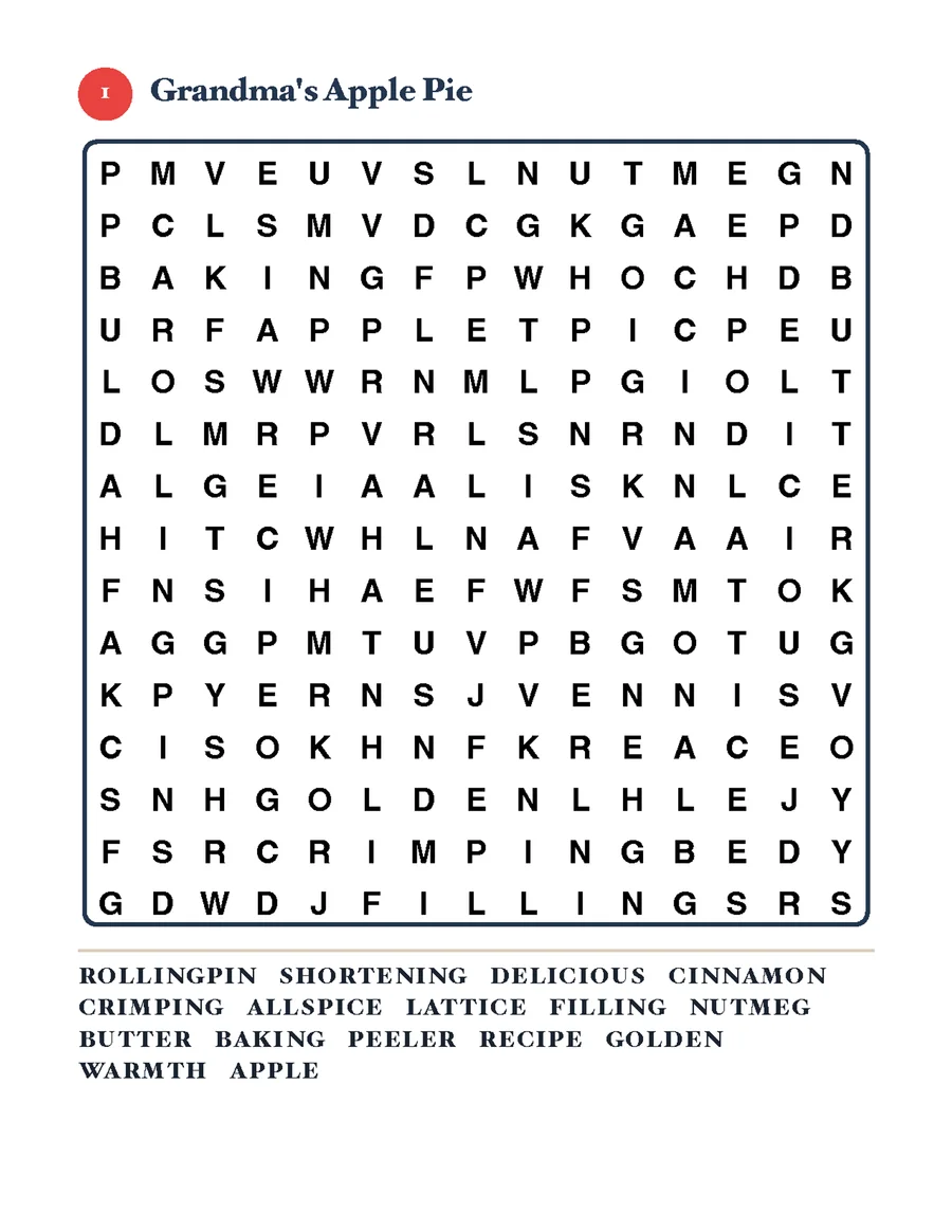 Cozy Fall Word Search — Large Print — preview grid