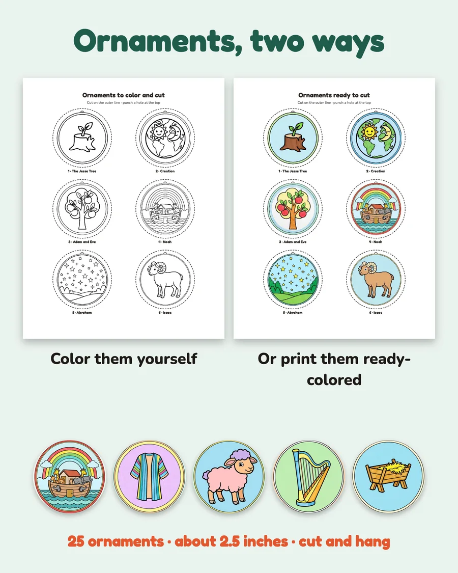 My Jesse Tree — Advent Printable for Kids — etsy 03 ornaments