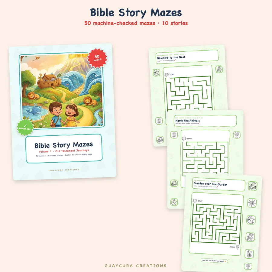 Sunday School Activities — Mega Bible Activity Bundle — etsy 03 mazes