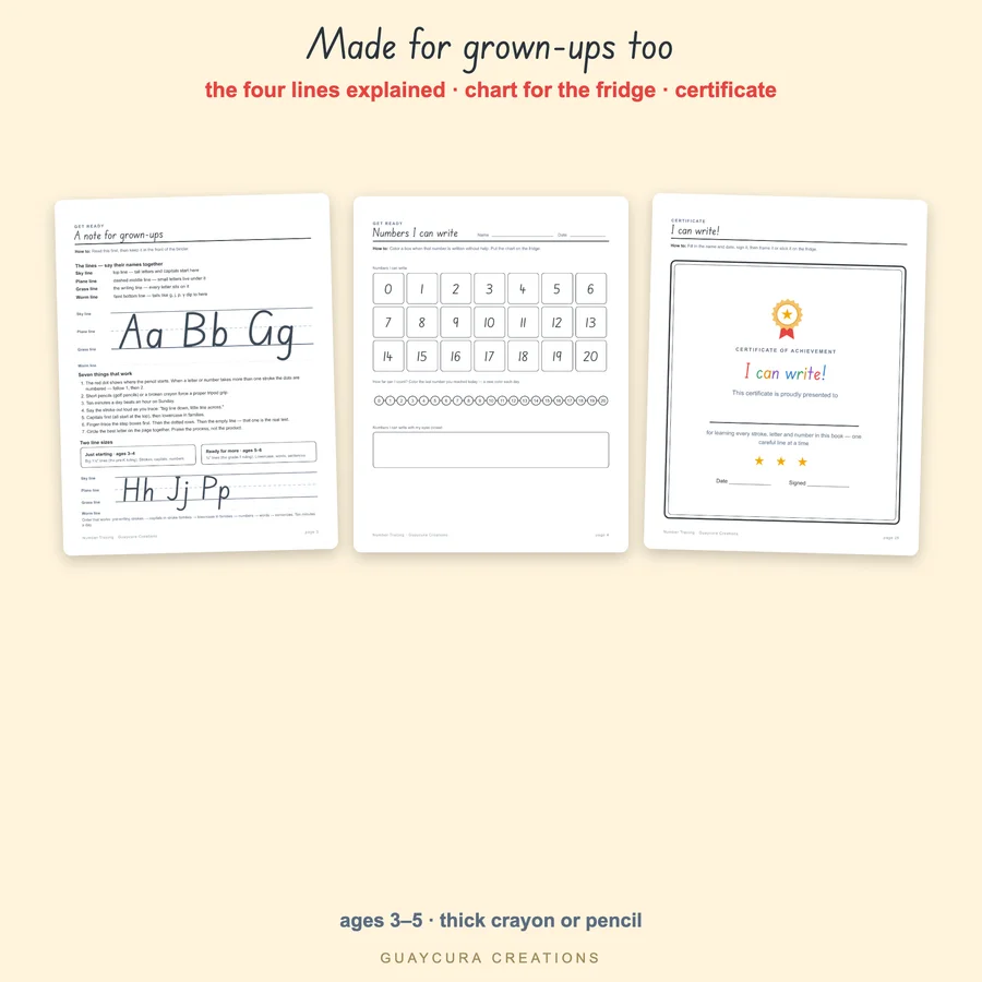 Number Tracing 0–20 — etsy 03 guide
