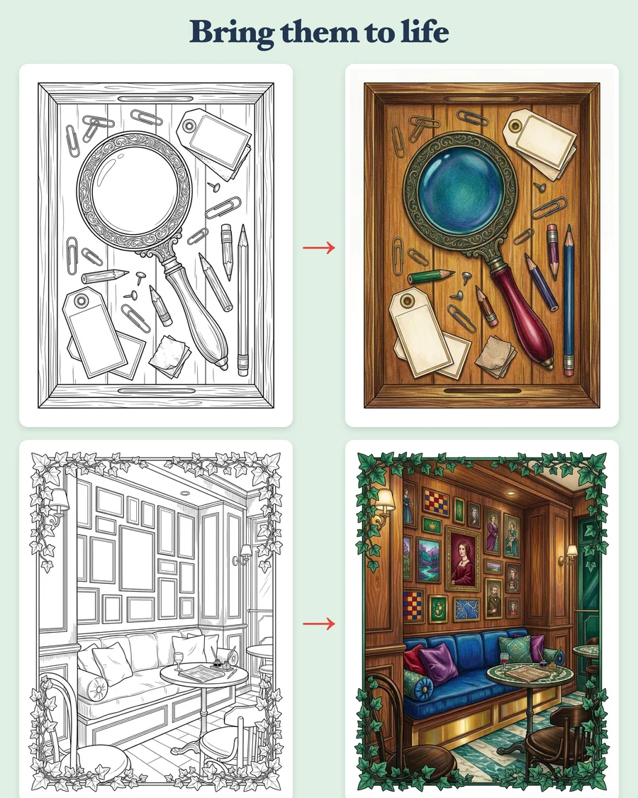 Poets, Paper & Café Corners — colored examples