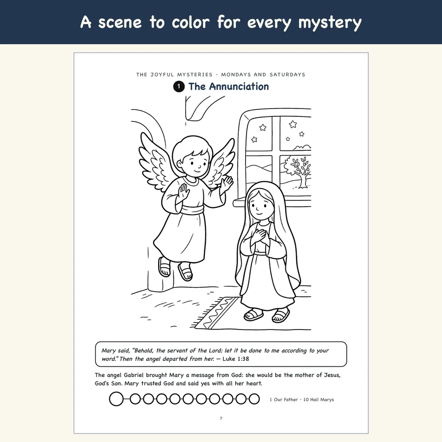 The Rosary for Kids (English edition) — etsy 03 annunciation